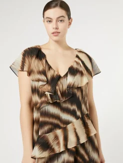 Fashion Marina Rinaldi Georgette dress BLACK