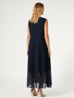 Outlet Marina Rinaldi Georgette dress ULTRAMARINE