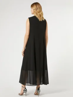 Online Marina Rinaldi Georgette dress BLACK