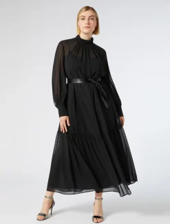 Fashion Marina Rinaldi Georgette dress BLACK