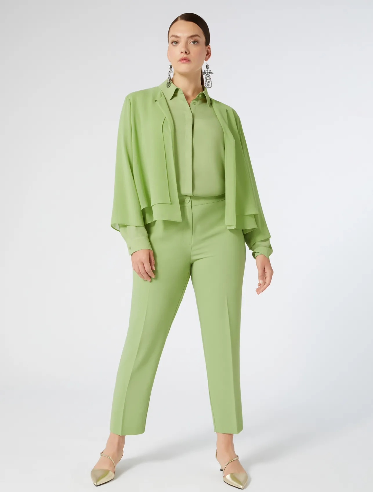 Discount Marina Rinaldi Georgette jacket OLIVEGREEN