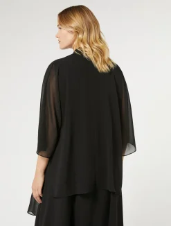 Fashion Marina Rinaldi Georgette shrug BLACK