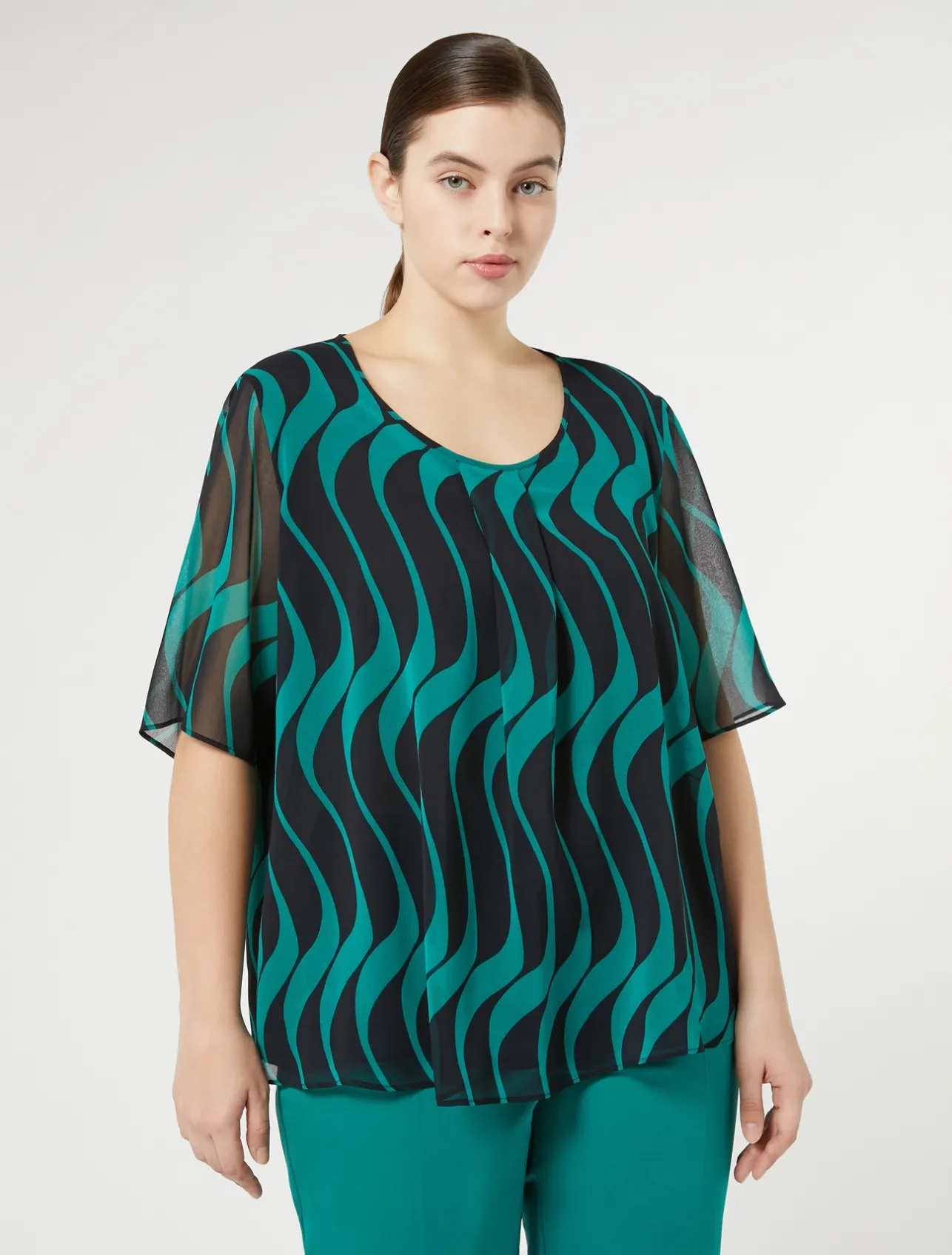Best Marina Rinaldi Georgette top ULTRAMARINE