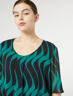 Best Marina Rinaldi Georgette top ULTRAMARINE