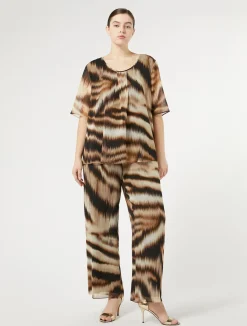 Sale Marina Rinaldi Georgette trousers BLACK