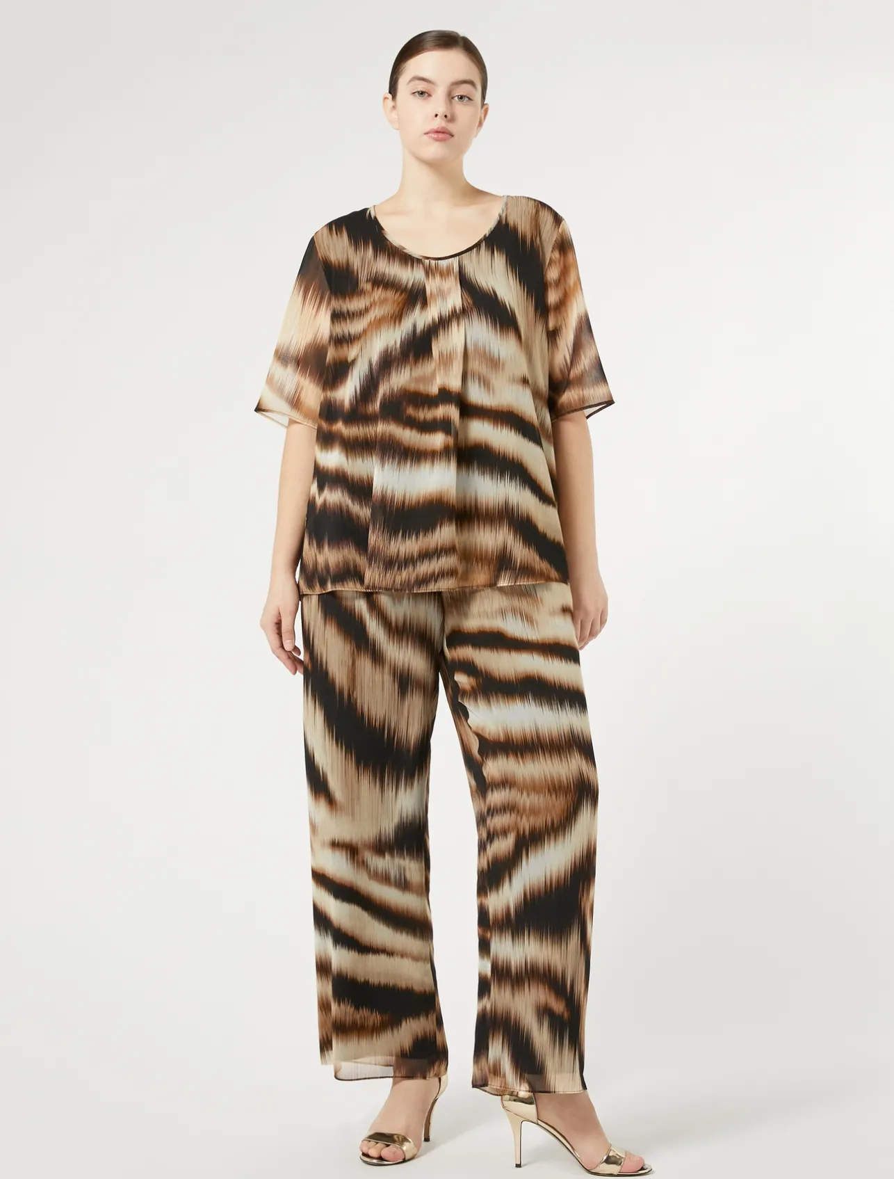 Sale Marina Rinaldi Georgette trousers BLACK