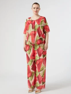 Discount Marina Rinaldi Georgette trousers PINK