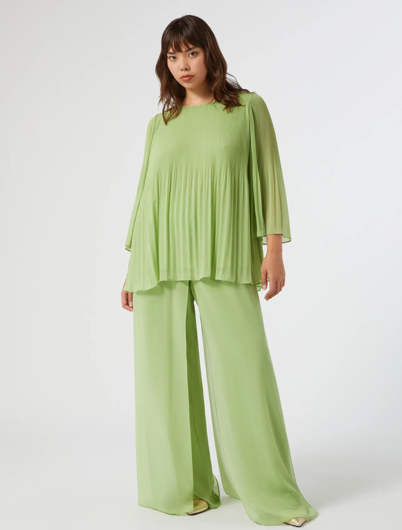 Online Marina Rinaldi Georgette trousers OLIVEGREEN