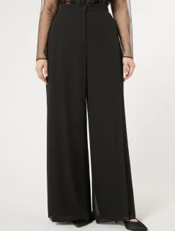 Sale Marina Rinaldi Georgette trousers BLACK