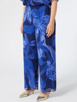 Outlet Marina Rinaldi Georgette trousers MIDNIGHTBLUE
