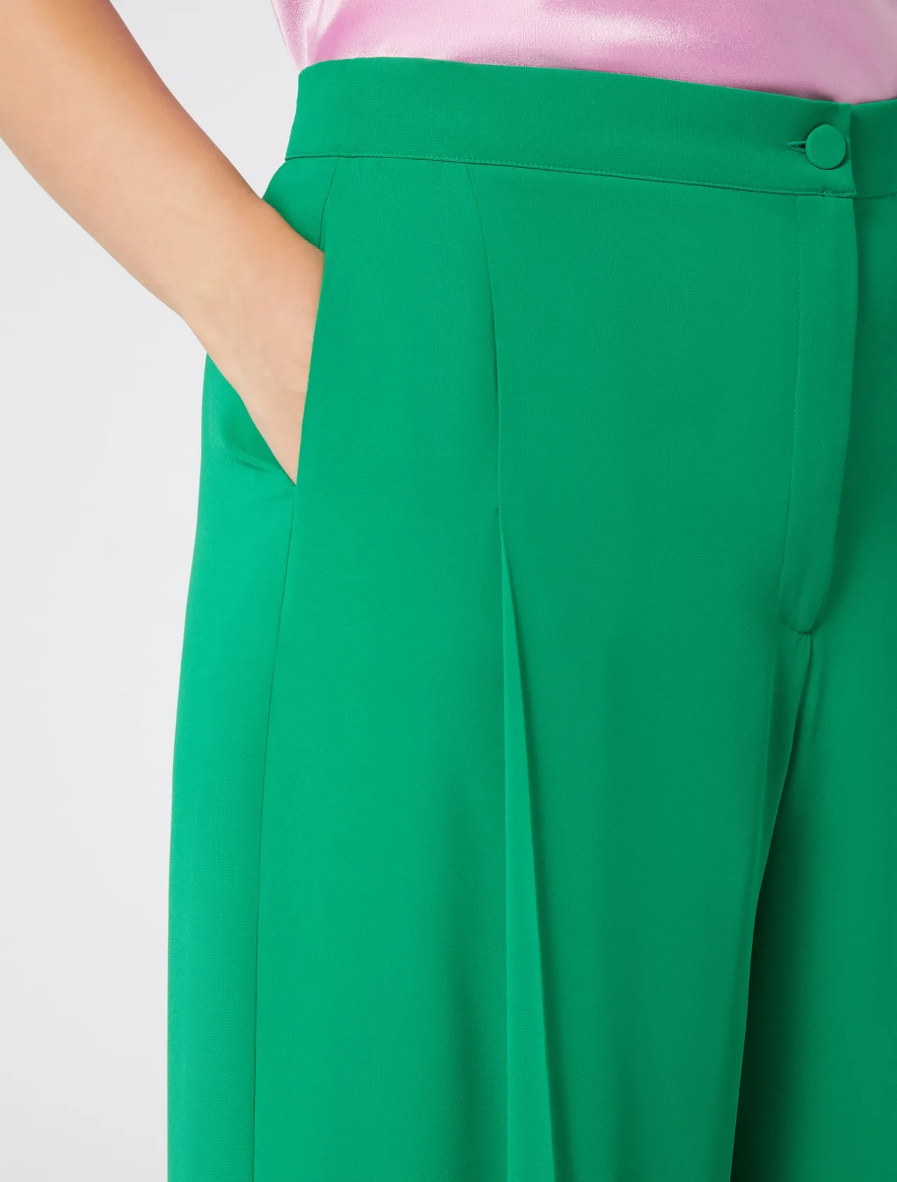 Discount Marina Rinaldi Georgette trousers GREEN