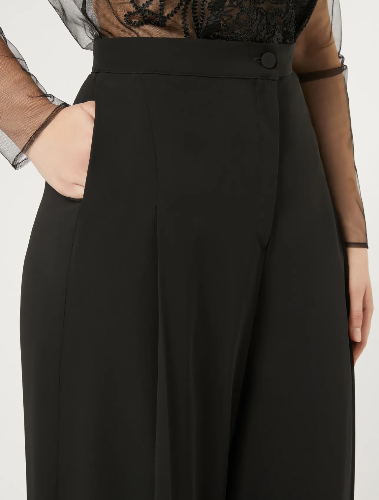 Sale Marina Rinaldi Georgette trousers BLACK