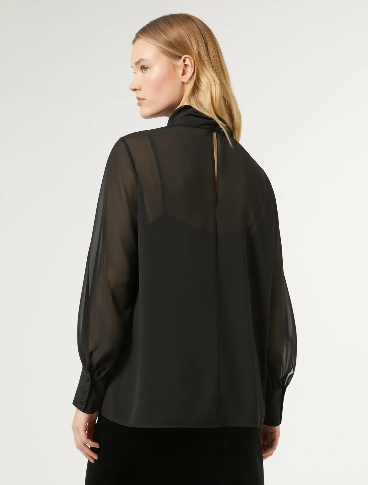 Fashion Marina Rinaldi Georgette tunic BLACK