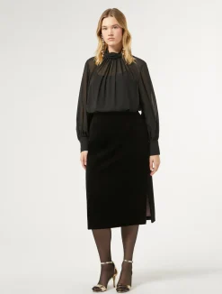 Fashion Marina Rinaldi Georgette tunic BLACK