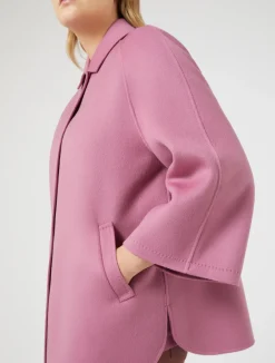 Fashion Marina Rinaldi Heavy double-faced wool and cashmere jacket CYCLAMEN