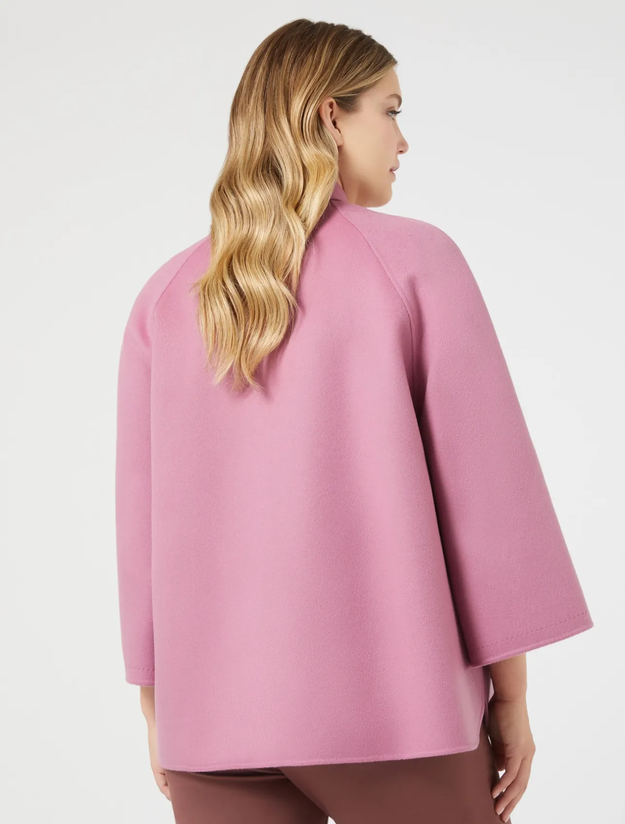 Fashion Marina Rinaldi Heavy double-faced wool and cashmere jacket CYCLAMEN