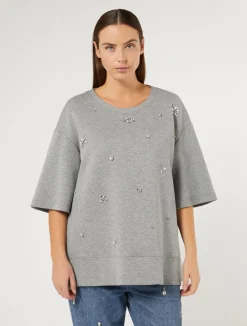 Discount Marina Rinaldi Interlock jersey sweatshirt LIGHTGREY