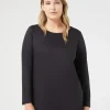 Fashion Marina Rinaldi Interlock jersey T-shirt BLACK