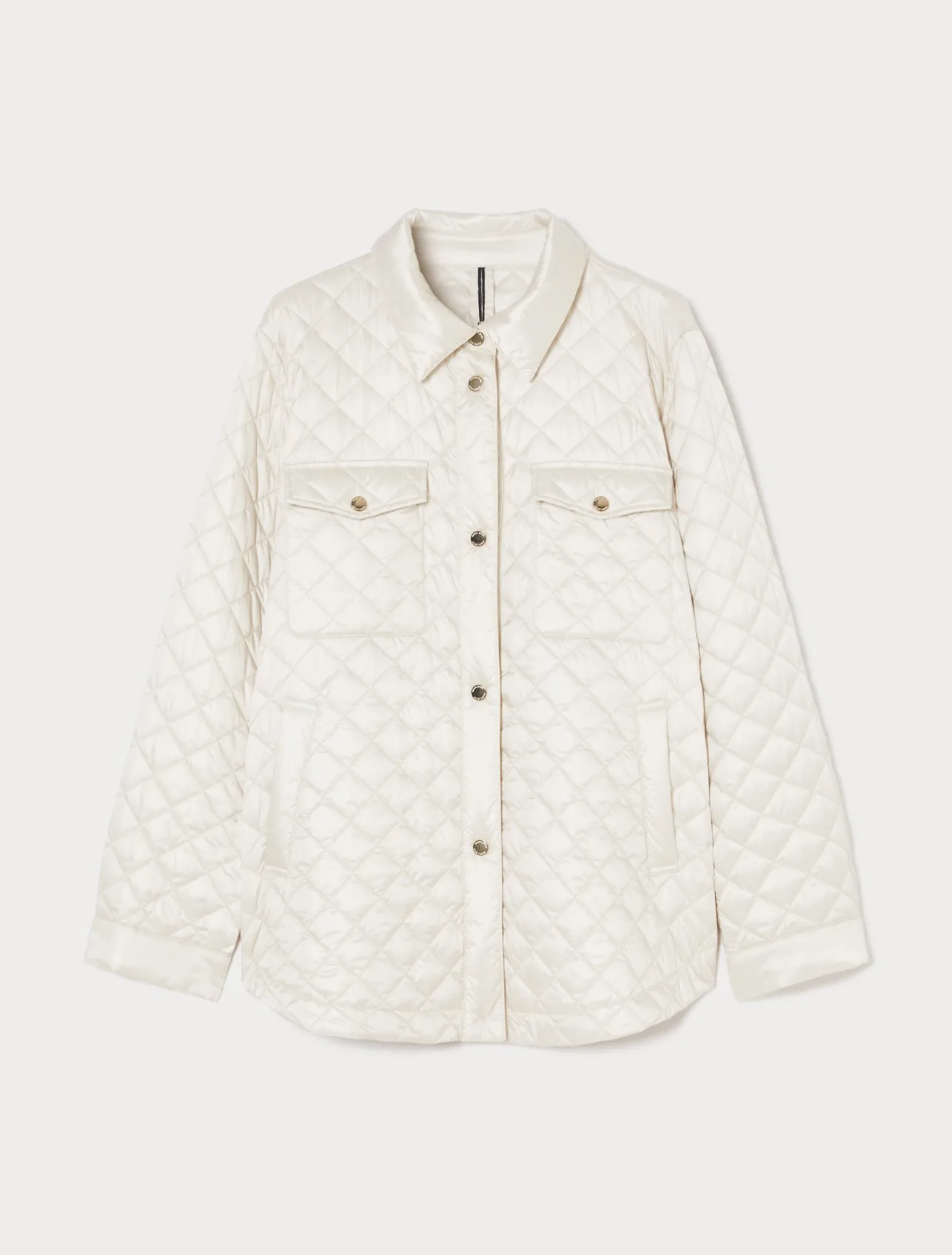Best Marina Rinaldi Iridescent nylon canvas padded jacket IVORY