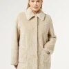 Discount Marina Rinaldi Jacket in sheepskin-effect fabric LIGHTGREY