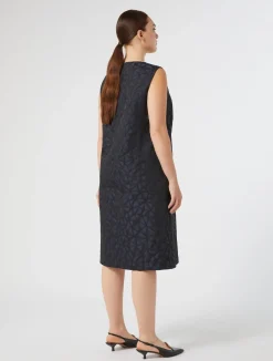 Online Marina Rinaldi Jacquard dress ULTRAMARINE