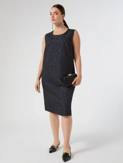 Online Marina Rinaldi Jacquard dress ULTRAMARINE