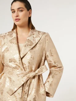 Outlet Marina Rinaldi Jacquard duster coat HONEY