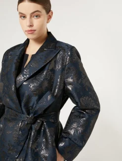 Outlet Marina Rinaldi Jacquard duster coat MIDNIGHTBLUE