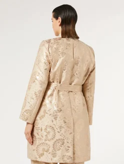 Outlet Marina Rinaldi Jacquard duster coat HONEY