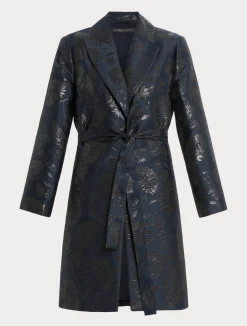 Outlet Marina Rinaldi Jacquard duster coat MIDNIGHTBLUE