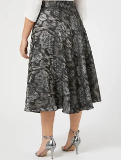 Best Marina Rinaldi Jacquard fabric skirt BLACK