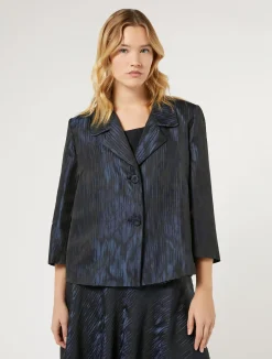 Sale Marina Rinaldi Jacquard jacket ULTRAMARINE
