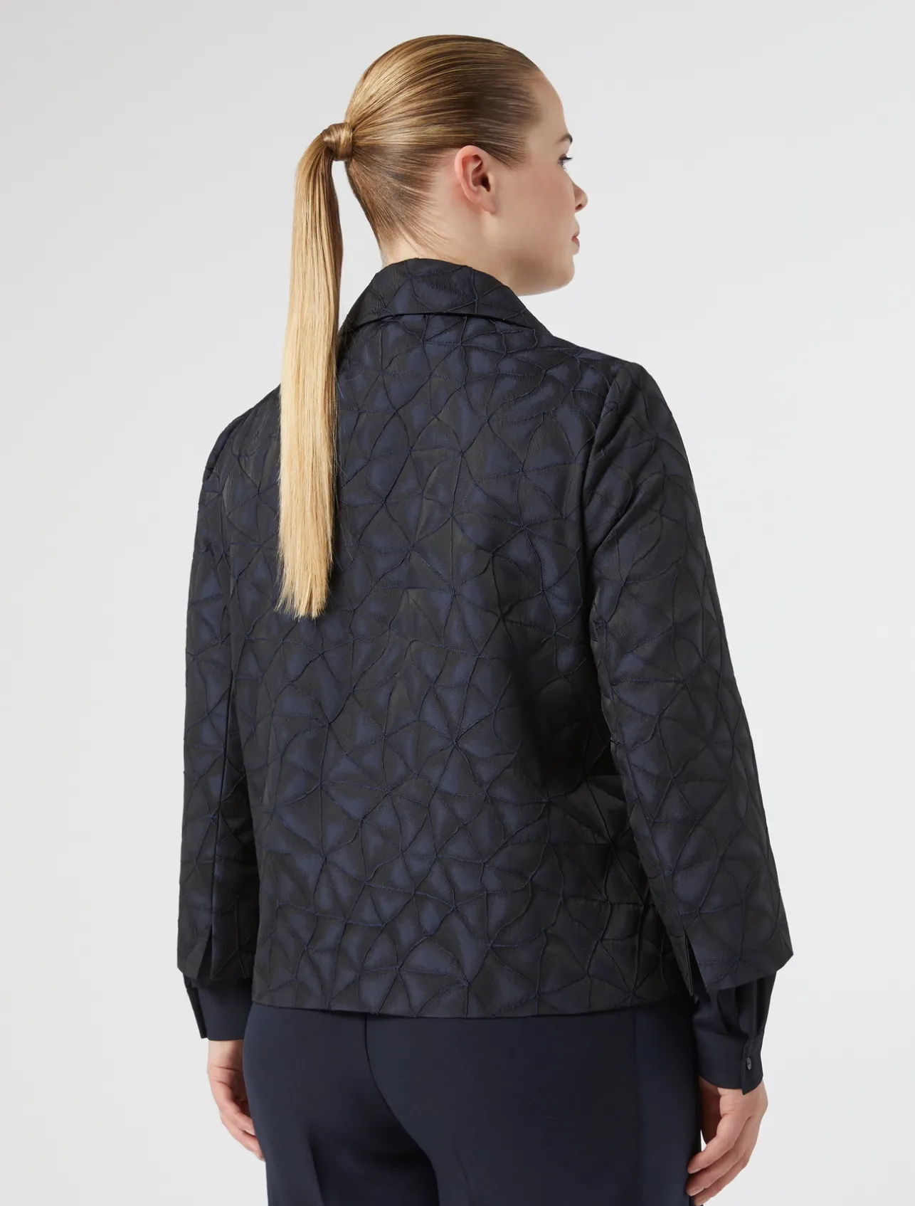 New Marina Rinaldi Jacquard jacket ULTRAMARINE