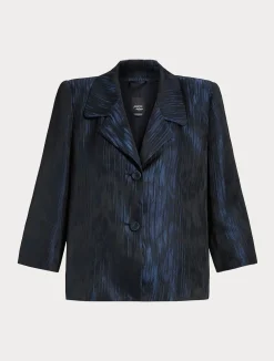 Sale Marina Rinaldi Jacquard jacket ULTRAMARINE