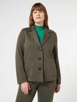 Outlet Marina Rinaldi Jacquard jersey jacket COFFEE