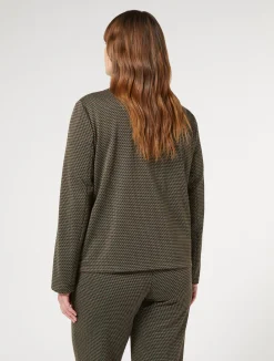 Outlet Marina Rinaldi Jacquard jersey jacket COFFEE