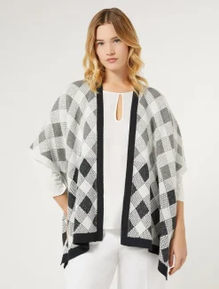 Clearance Marina Rinaldi Jacquard piqué cape MEDIUMGREY
