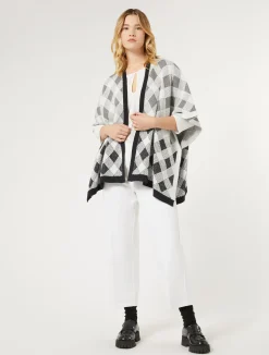 Clearance Marina Rinaldi Jacquard piqué cape MEDIUMGREY