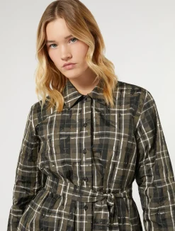 Outlet Marina Rinaldi Jacquard taffeta shirt KAKI