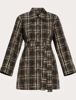 Outlet Marina Rinaldi Jacquard taffeta shirt KAKI