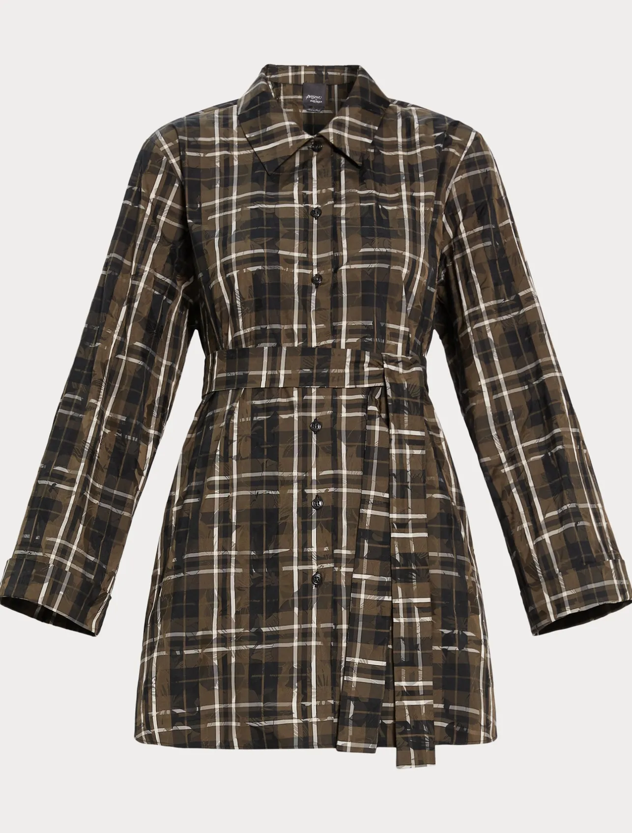 Outlet Marina Rinaldi Jacquard taffeta shirt KAKI