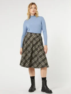 Discount Marina Rinaldi Jacquard taffeta skirt KAKI