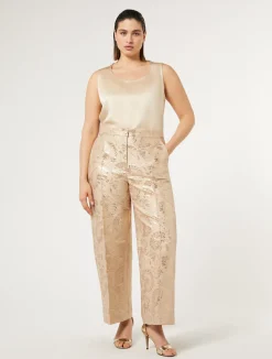 Discount Marina Rinaldi Jacquard trousers HONEY