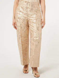 Discount Marina Rinaldi Jacquard trousers HONEY
