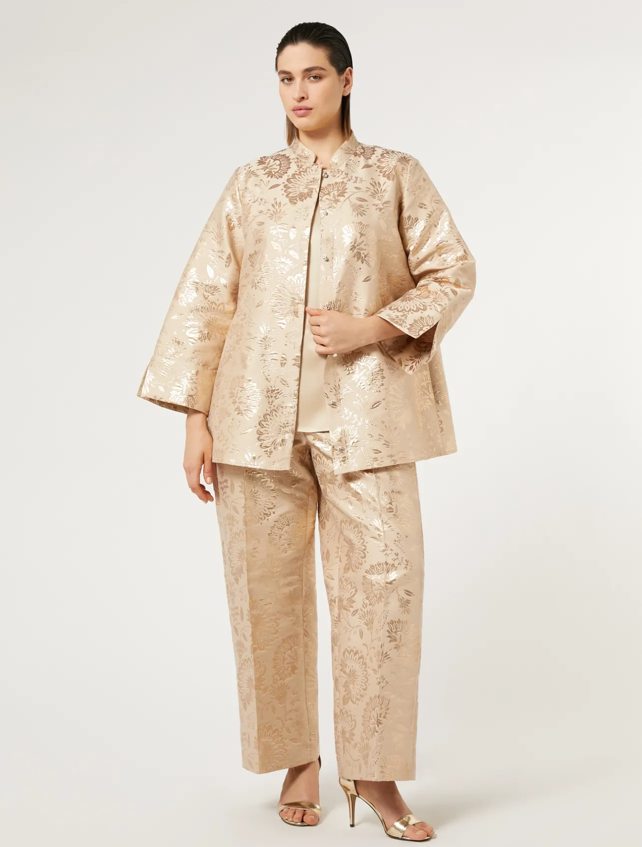 Discount Marina Rinaldi Jacquard trousers HONEY
