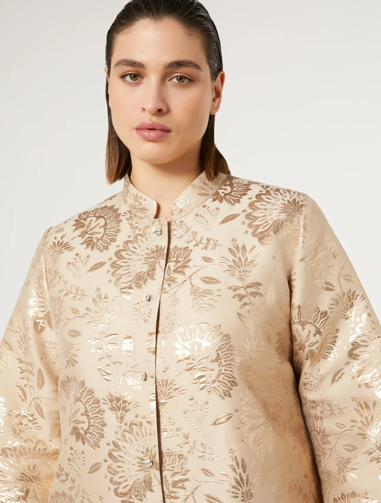 Fashion Marina Rinaldi Jacquard tunic HONEY