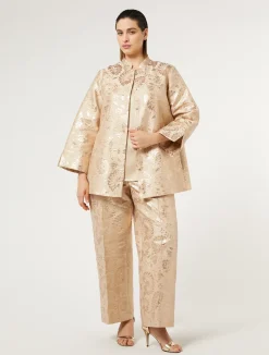Fashion Marina Rinaldi Jacquard tunic HONEY