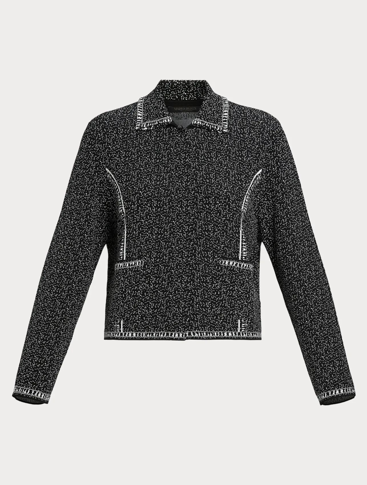 Discount Marina Rinaldi Jacquard viscose cardigan BLACKWHITE