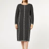 Sale Marina Rinaldi Jacquard viscose dress BLACKWHITE