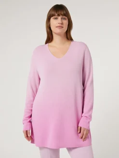 Fashion Marina Rinaldi Jacquard viscose sweater PINK